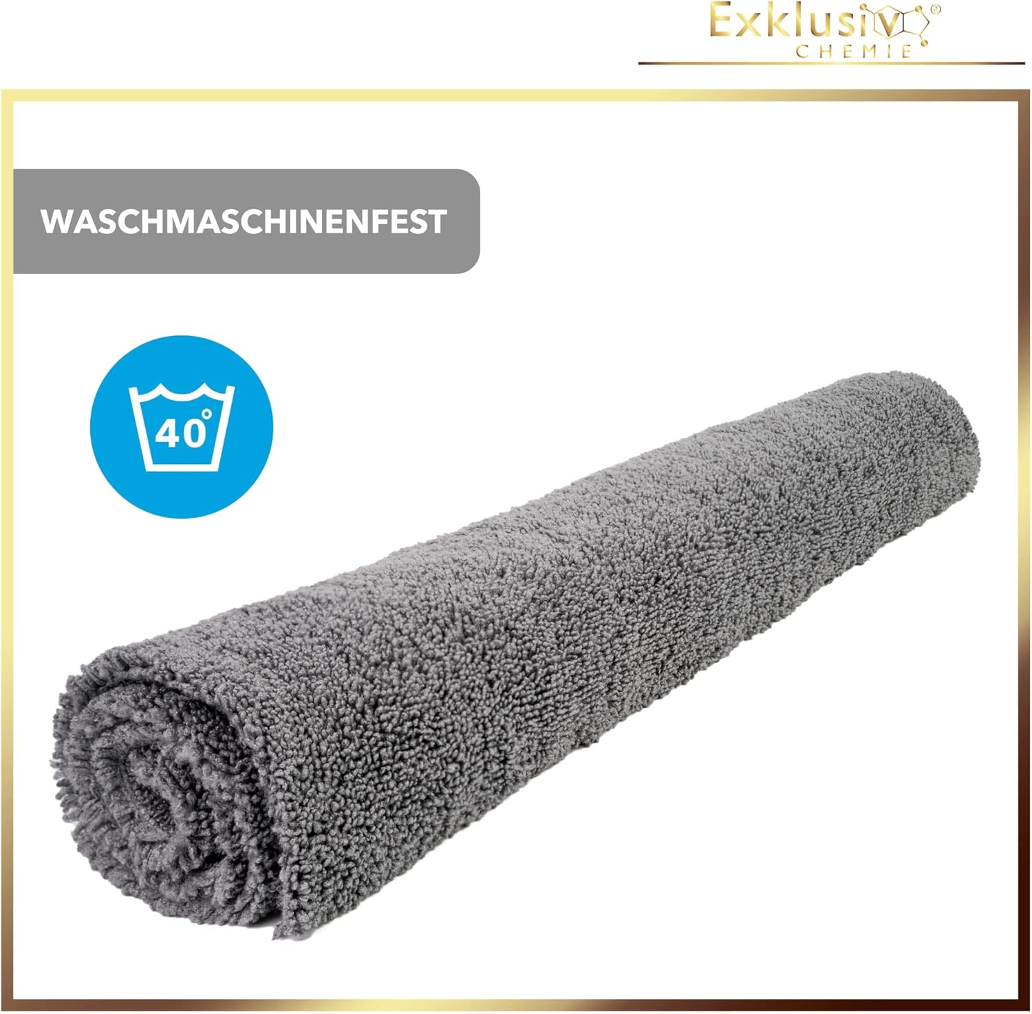 Randloses Mikrofasertuch 620 GSM - Q4 2 Stück + Handpolierschwamm - 40 x 40 cm