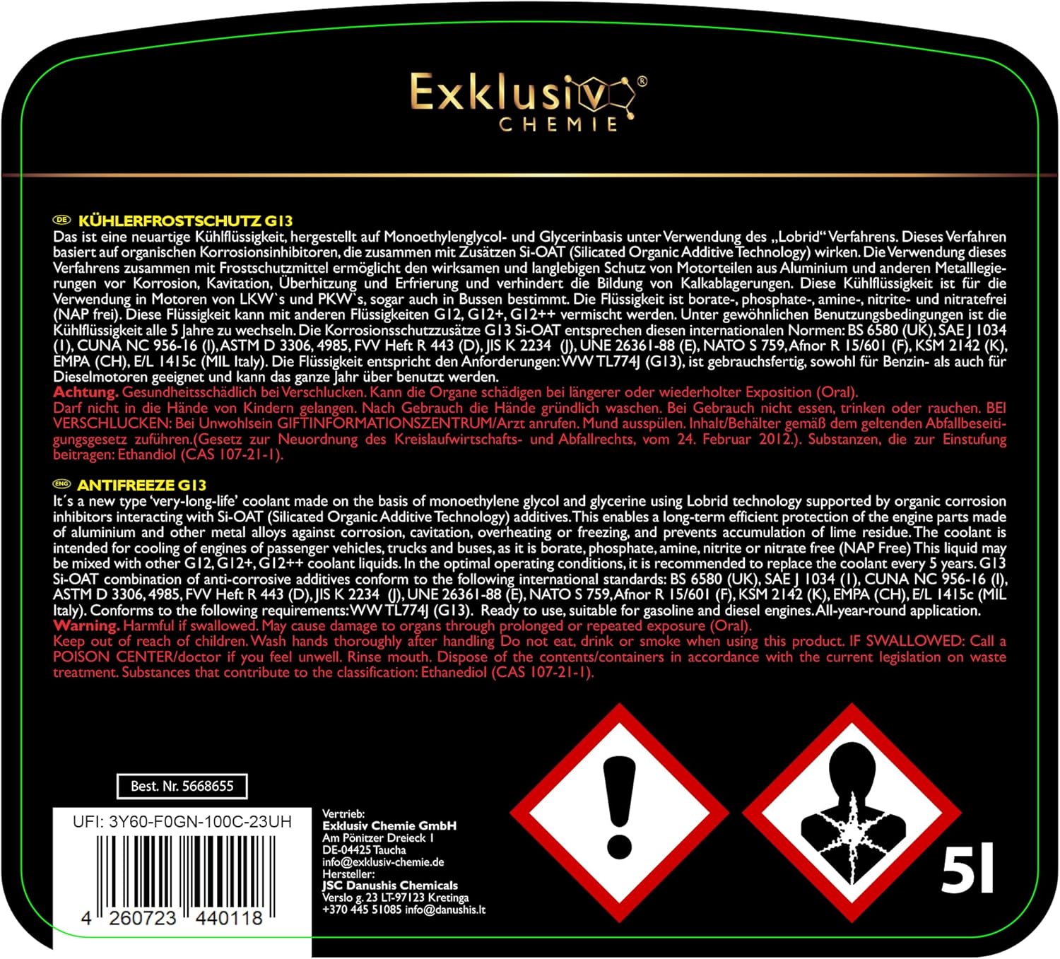 Kühlerfrostschutz G13 | 5 Liter 