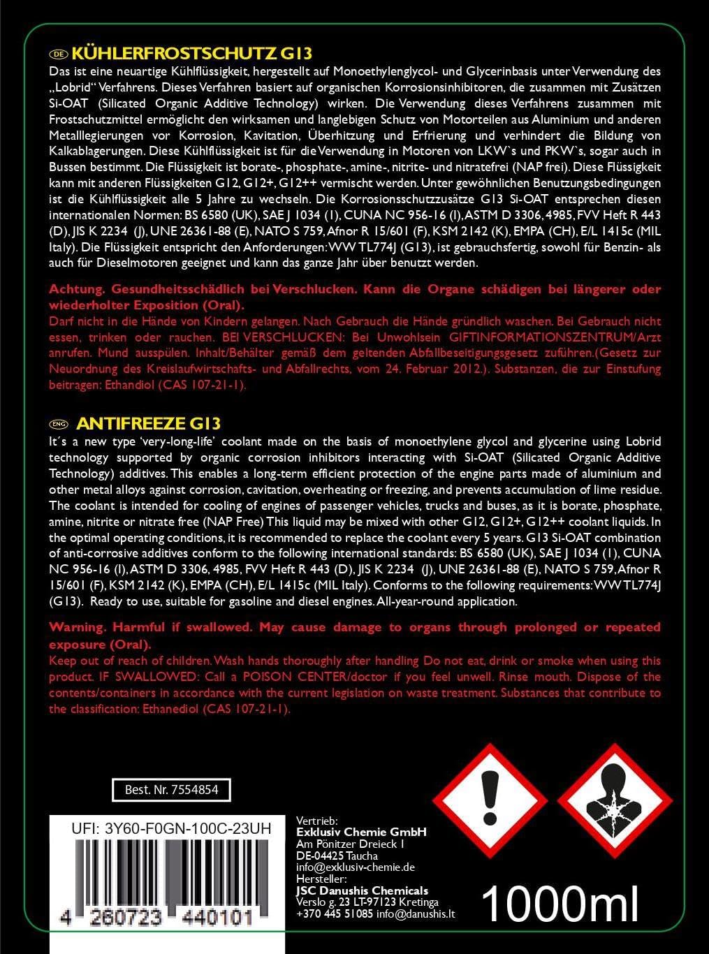 Kühlerfrostschutz G13 | 1 Liter