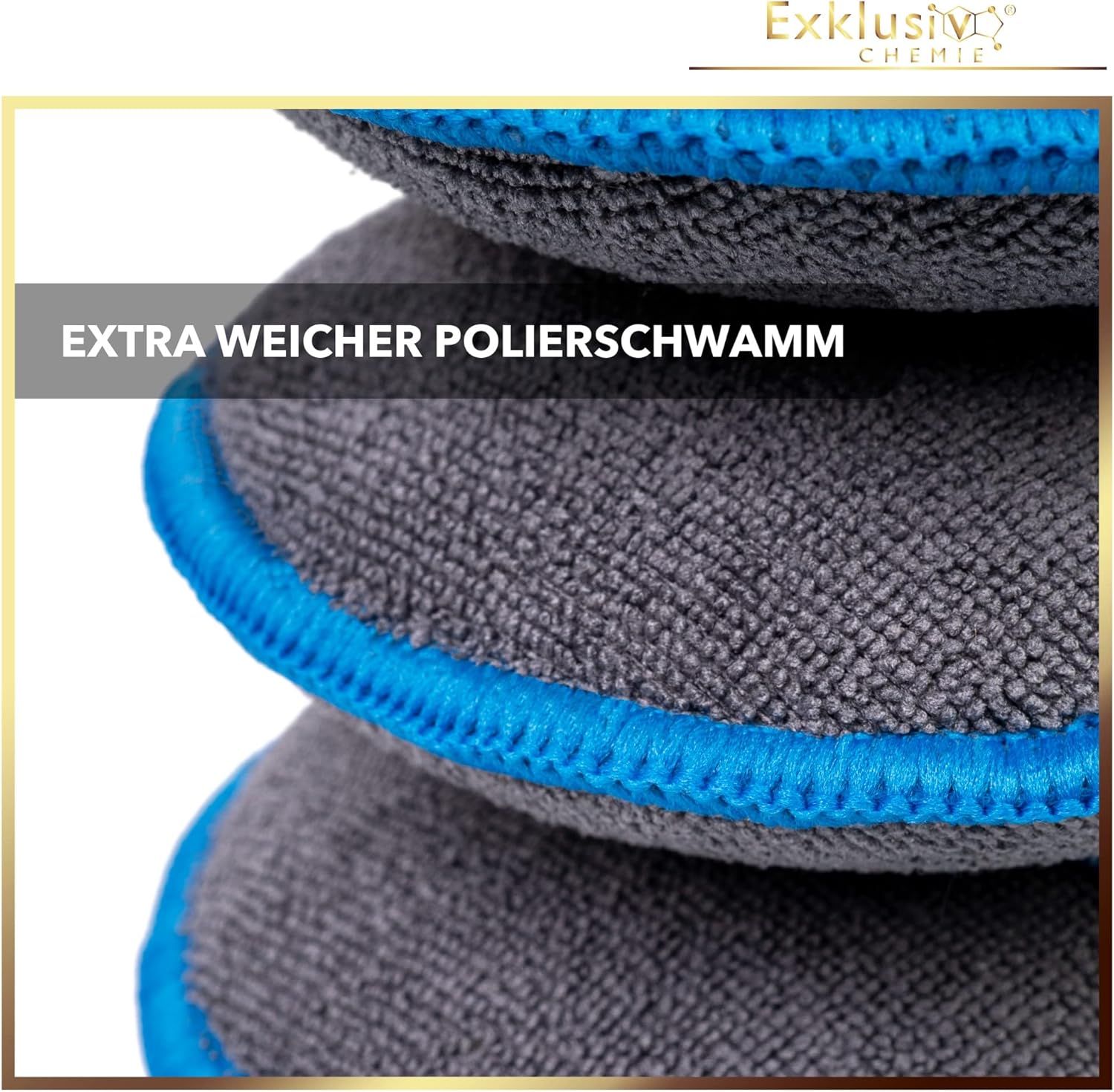 Handpolierschwamm Pad 4 Stück + Mikrofasertuch Q1 GSM 380