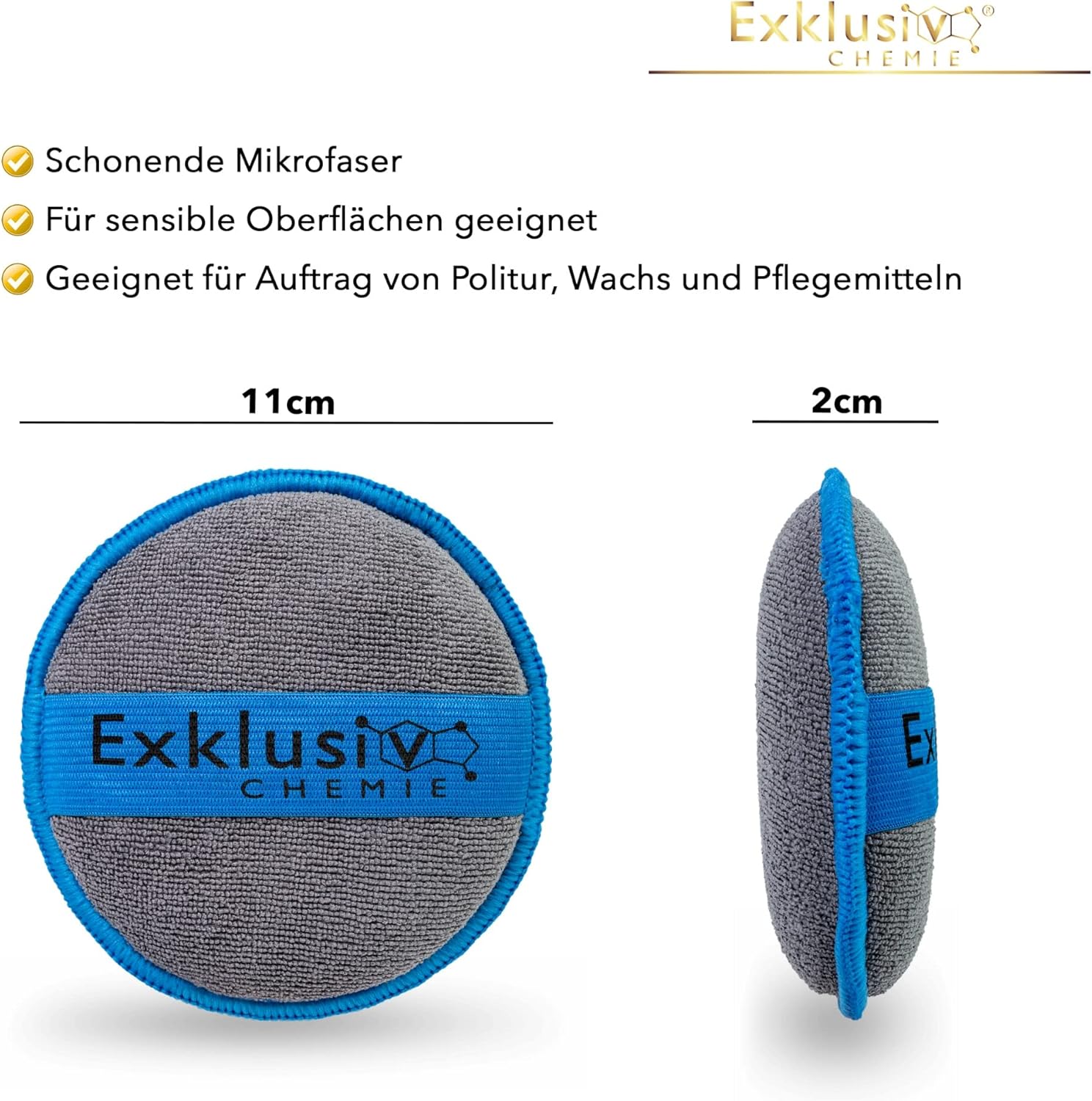 Handpolierschwamm Pad 4 Stück + Mikrofasertuch Q1 GSM 380