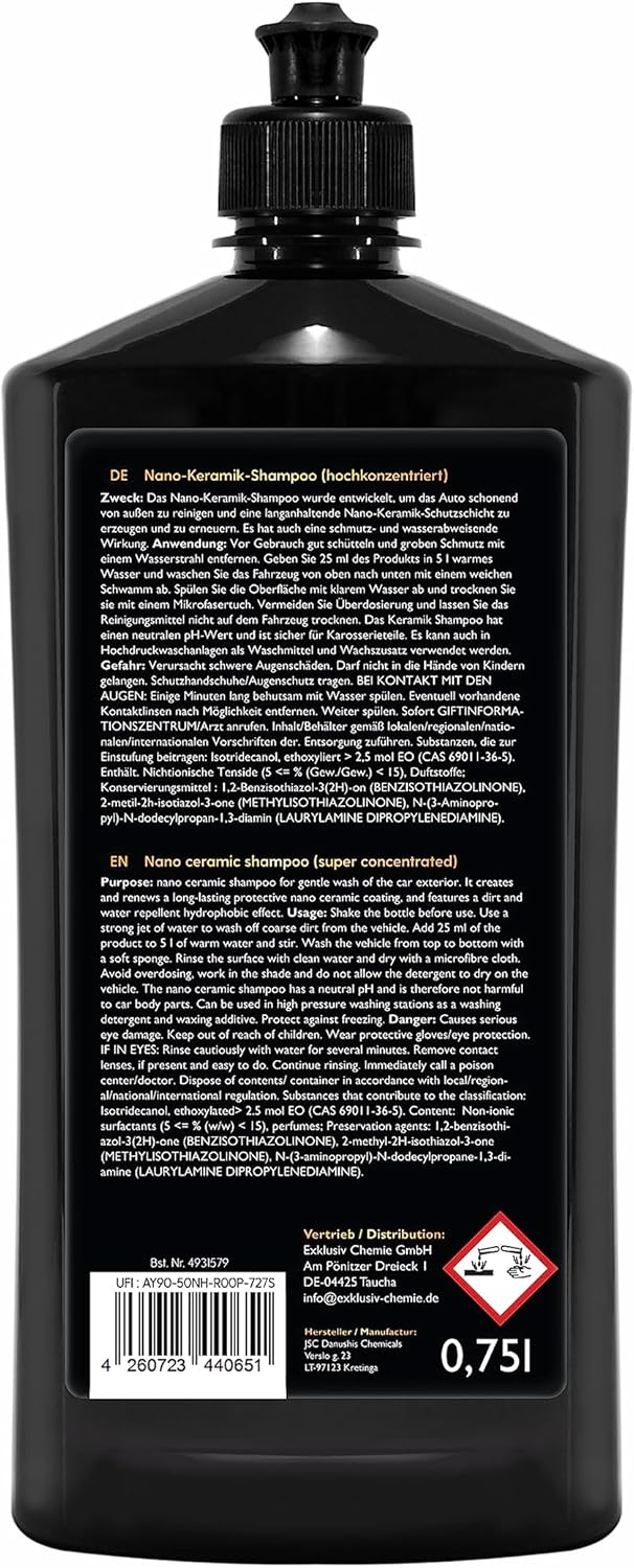 Autoshampoo Keramik Schutzeffekt