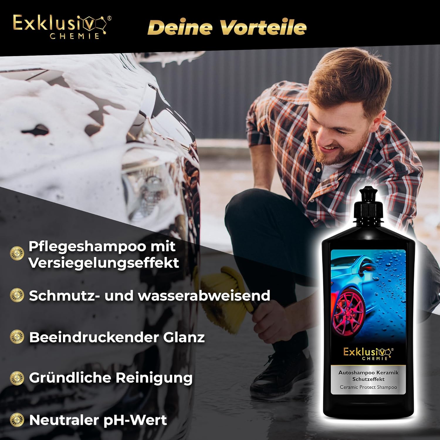 Autoshampoo Keramik Schutzeffekt